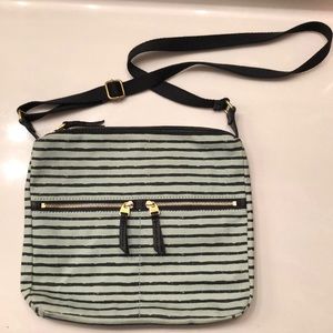 Fossil Stripes Crossbody Mint and Navy